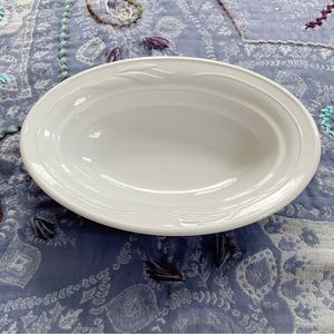 Vintage 1990s CorningWare Casual Elegance Small Oval Baker L-30 White 9.75”